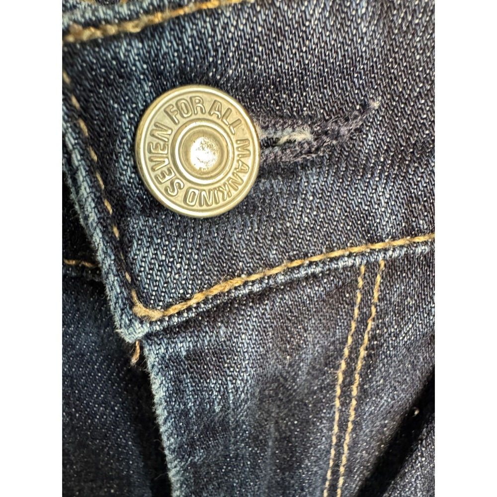 7 For All Mankind Ginger Wide Leg Flare Jeans 24 Dark Wash Boho Retro 70s Y2K - Picture 3 of 16